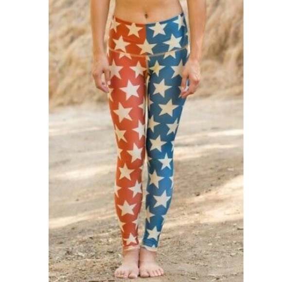 teeki Pants - Teeki Stars and Stripes legging in Size Large